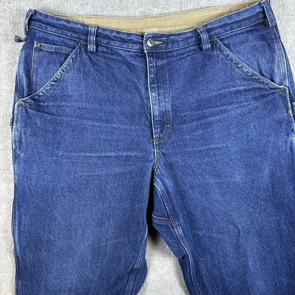 Duluth Trading Carpenter Jeans Mens 40x30 Blue Denim Work Pants Relaxed 5 Pocket